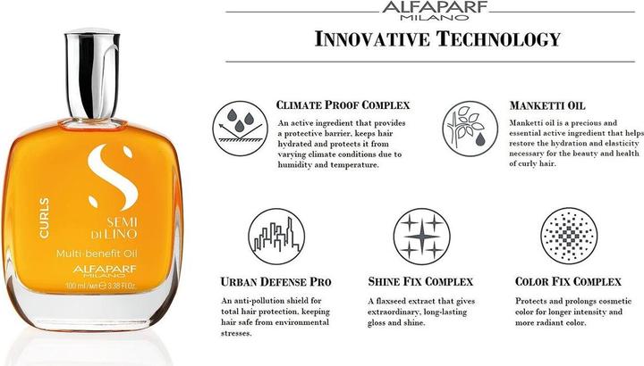 Immagine prodotto Alfaparf Olio Multi-Benefici Semi Di Lino Curls (100 ml)