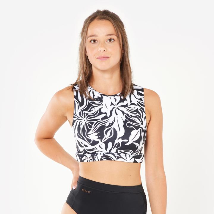 Image du produit Olaian Haut de maillot brassière de surf Femme - Carla noir et blanc (80 E)