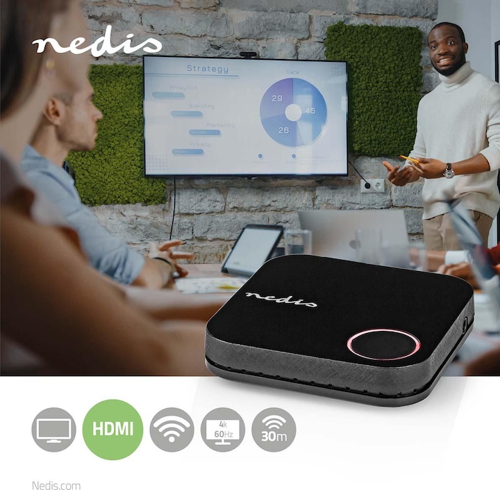 Image du produit Nedis Récepteur HDMI™ sans fil | WLAN | 2400 MHz | 30.0 m (ligne de vue) | 4K@60Hz | 0.04 Gbps | PVC