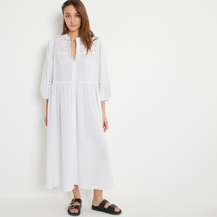 Image du produit La Redoute Collections Robe longue avec broderie & ligne A (36)