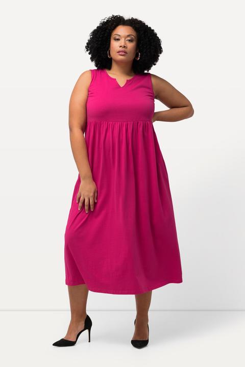Produktbild Ulla Popken Jerseykleid, A-Linie, Tunika-Ausschnitt, ärmellos (54)