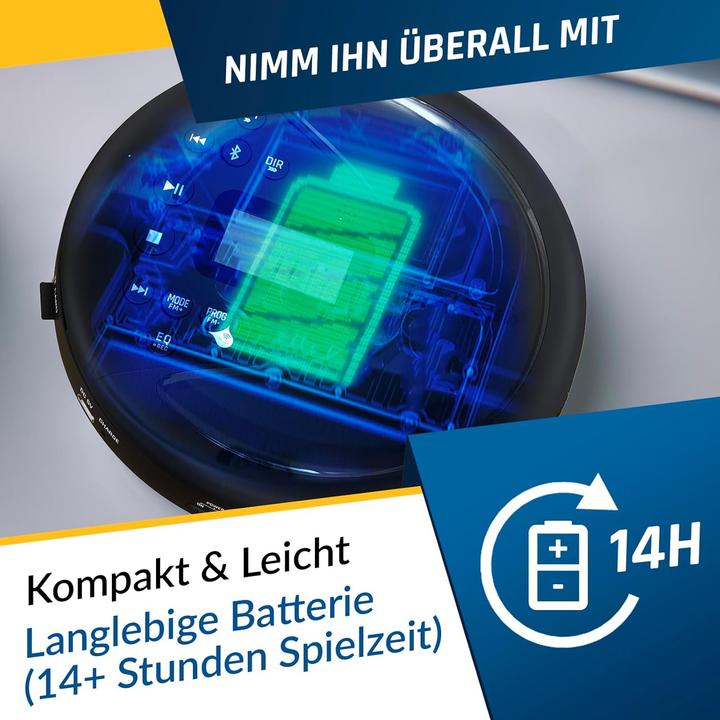 Actual product image Fourze Tragbarer CD-Player mit Bluetooth