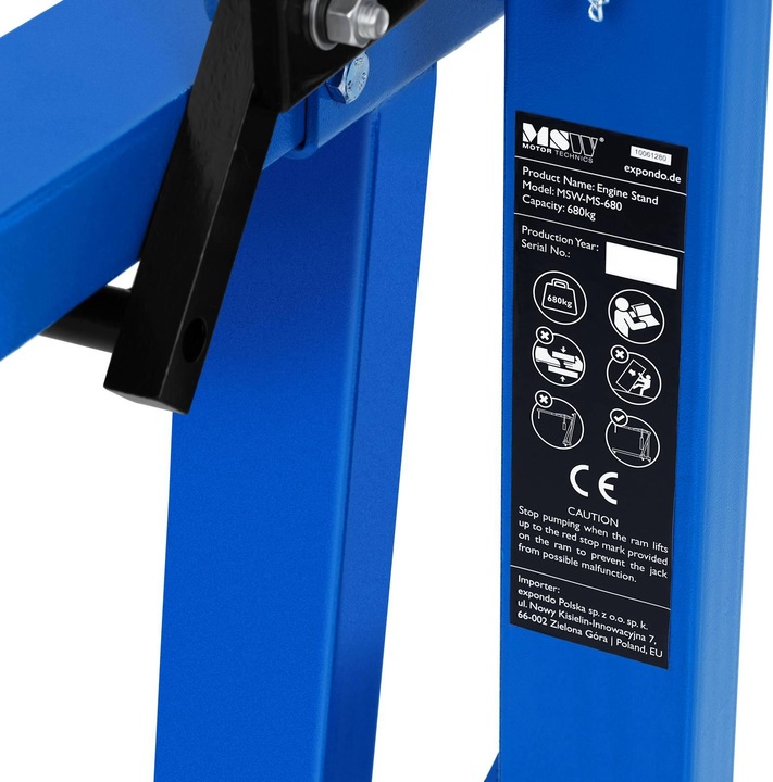 Produktbild MSW Motorständer bis 680 kg Motorträger 5 Räder Motorheber Motorhalter 360° drehbar