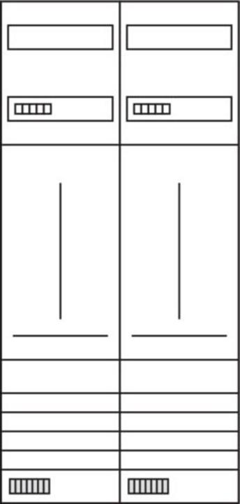 Actual product image Hager HAG ZK31X3N complete panel 2ZP,univ.Z,H 1050mm,2-panel