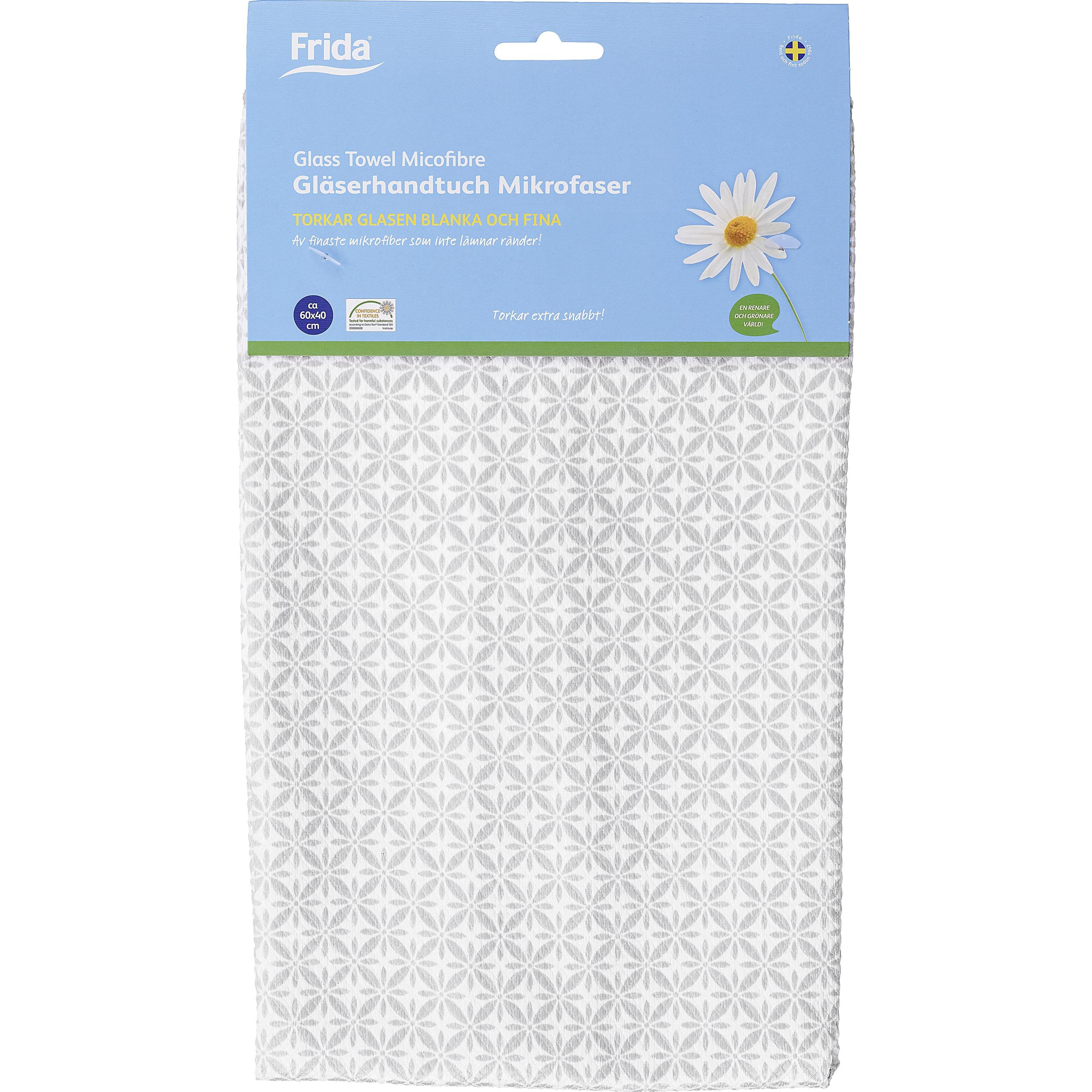 6x Frida Gläserhandtuch Mikrofaser bedruckt 60 x 40 cm, Reinigungsutensil