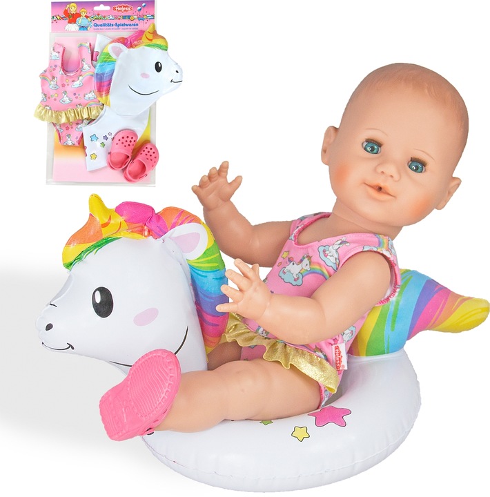 Actual product image Heless Doll swimming set Unicorn