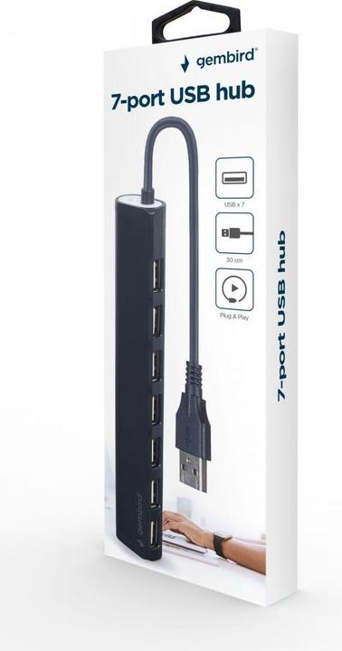 Immagine prodotto Gembird Hub USB 2.0 a 7 porte nero (USB-A, 7 porte)