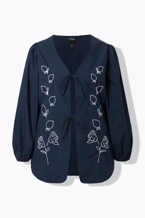 Actual product image Ulla Popken Eco Cotton Leaf Embroidered Jacket (50, 52)