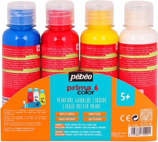 Image du produit Pebeo Primacolor Pack 4 Flacons Basique (Multicolore, 150 ml)