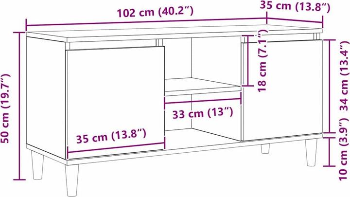Image du produit vidaXL Centre de divertissement (35 x 102 x 50 cm)