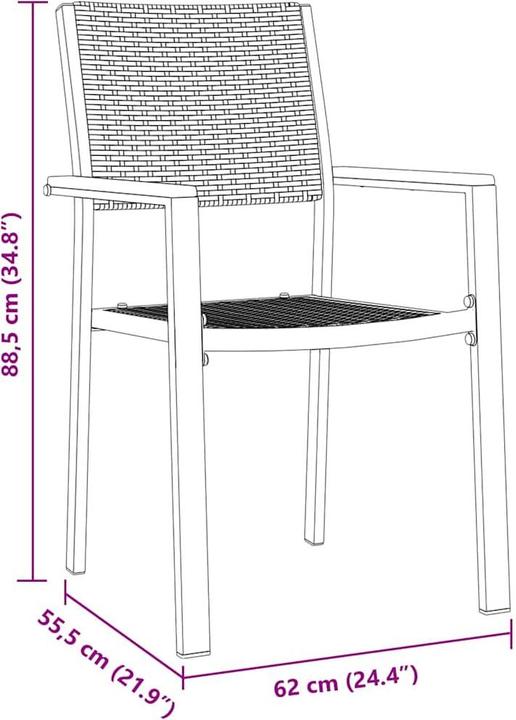 Produktbild vidaXL Garten Essgruppe (160 x 80 x 73 cm)