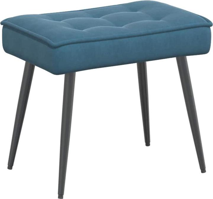 Produktbild vidaXL Relaxsessel mit Hocker Blau Samt Sessel Sessel mit Hocker