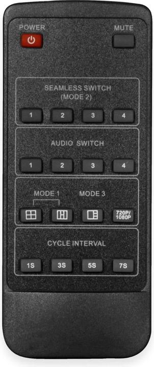 Actual product image LogiLink HDMI Switch 4x1-Port, Multiviewer, 1080p/60 Hz, Scaler, Seamless, RC