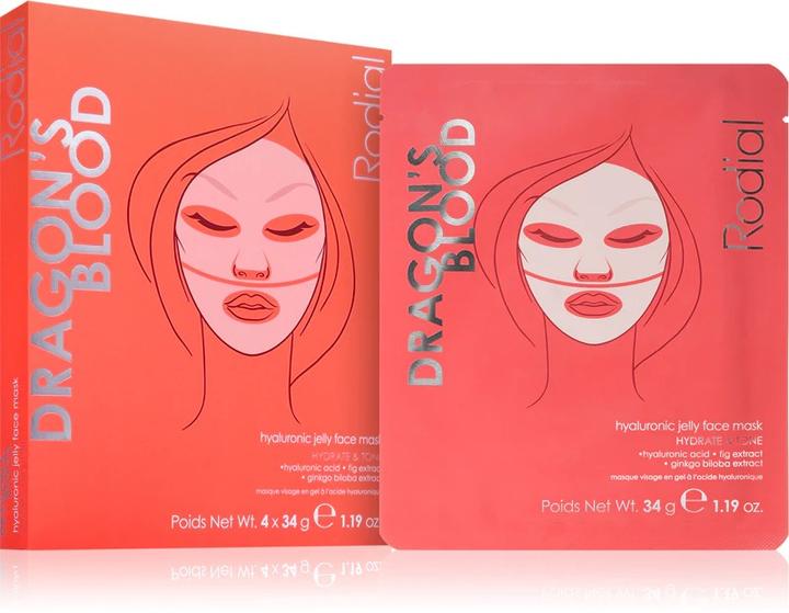 Produktbild Rodial Dragon's Blood Hyaluronic Jelly Face Mask x4 pack (34 g)