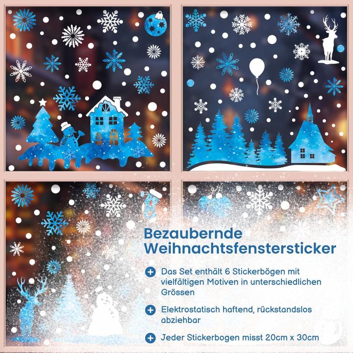 Image du produit Hermex Autocollants de Noël Merry Christmas Autocollants de Noël Décorations de fenêtre