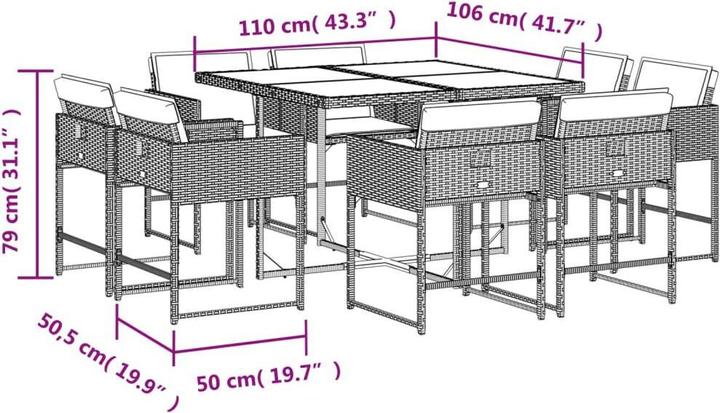 Produktbild vidaXL Garten Essgruppe