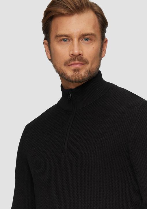 Produktbild S.Oliver Strickpullover Strukturierter Strickpullover mit Troyerkragen (XXL)