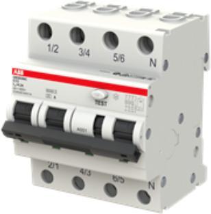 Produktbild ABB FI/LS-Schutzschalter C13 3p+N 0,1A A 4TE 2CSR256140R2134
