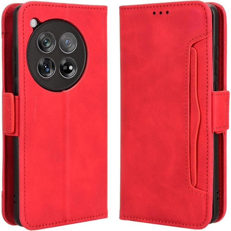 Cover-Discount OnePlus 12R - Etui mit vielen Kartenfächer rot (OnePlus 12R), Smartphone Hülle, Rot