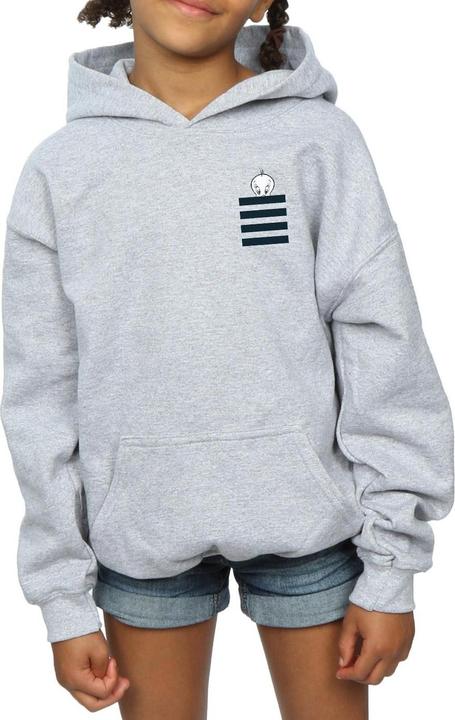Actual product image Looney Tunes Girls Tweety Pie Striped Faux Pocket Hoodie (152, 158)
