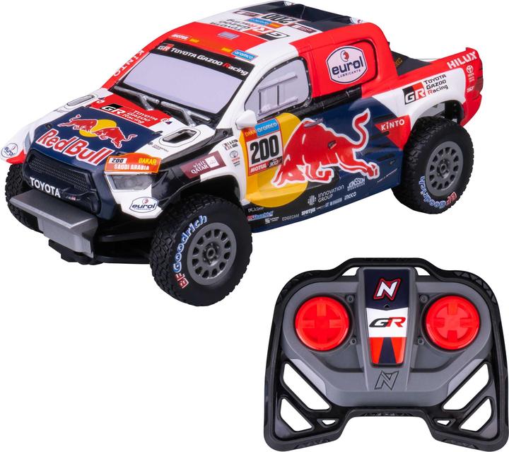 Actual product image Nikko RC 10591 Night Mode Toyota Gazoo Dakar, remote-controlled Red Bull rally car, realistic Det