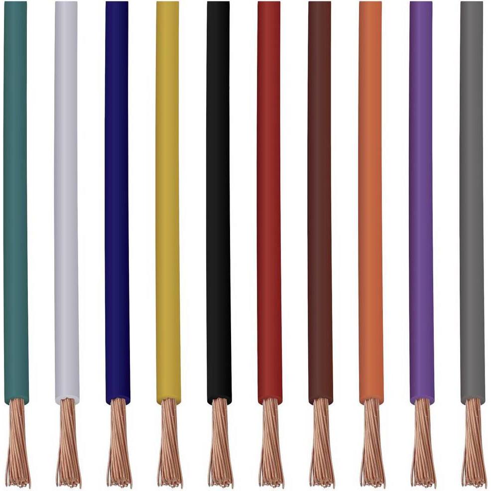 Quadrios, Kabelleitung, Litzen Set 0.34 mm² 10 Farben 10 Meter pro Farbe (10 m)