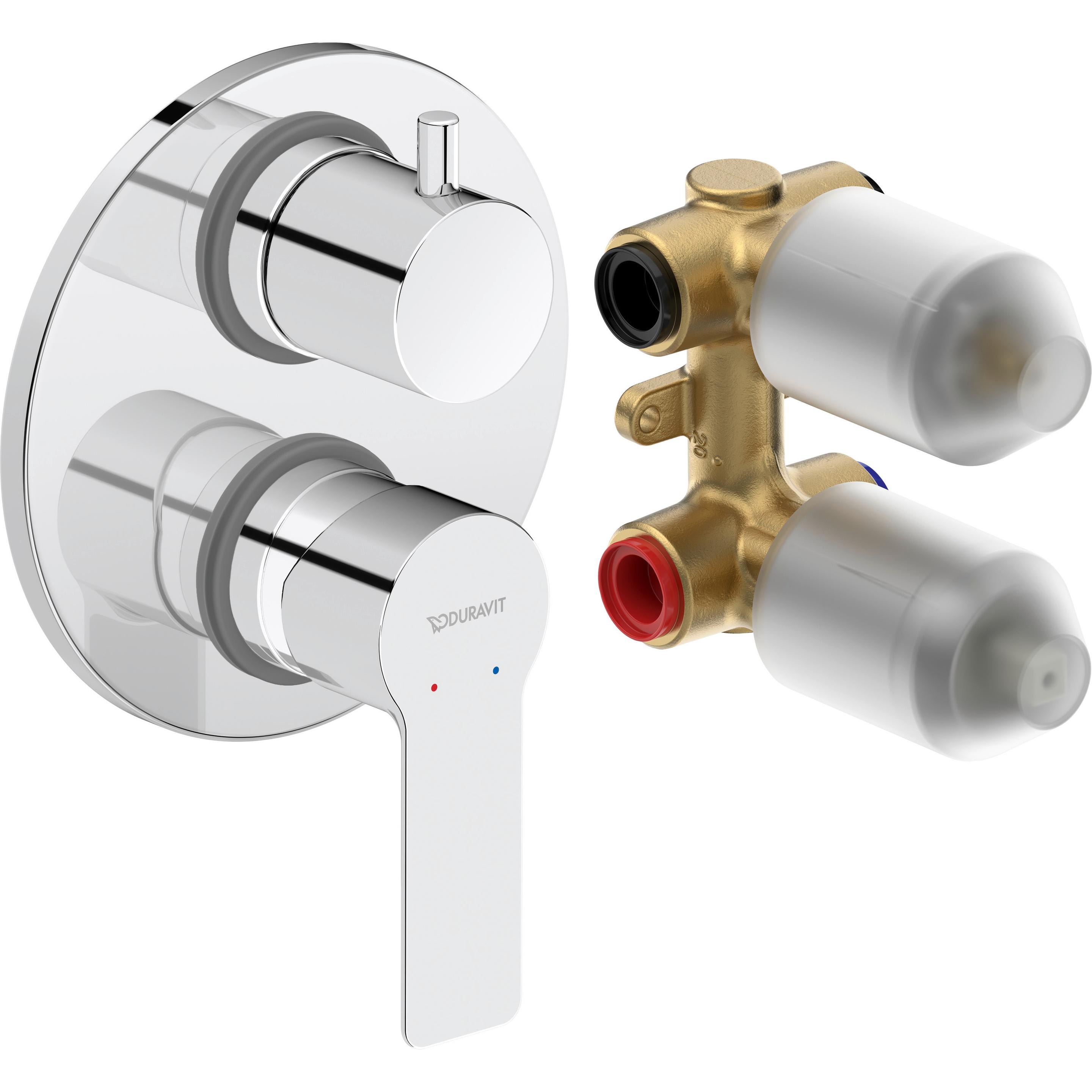 Duravit, Badarmatur, D-Code Einhebelmischer Unterputz Set, 2 Verbraucher