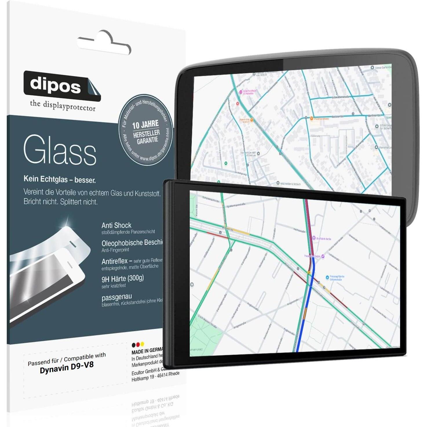 Dipos, Fahrzeug Navigation Zubehör, Anti-Shock Displayschutz Matt 9H