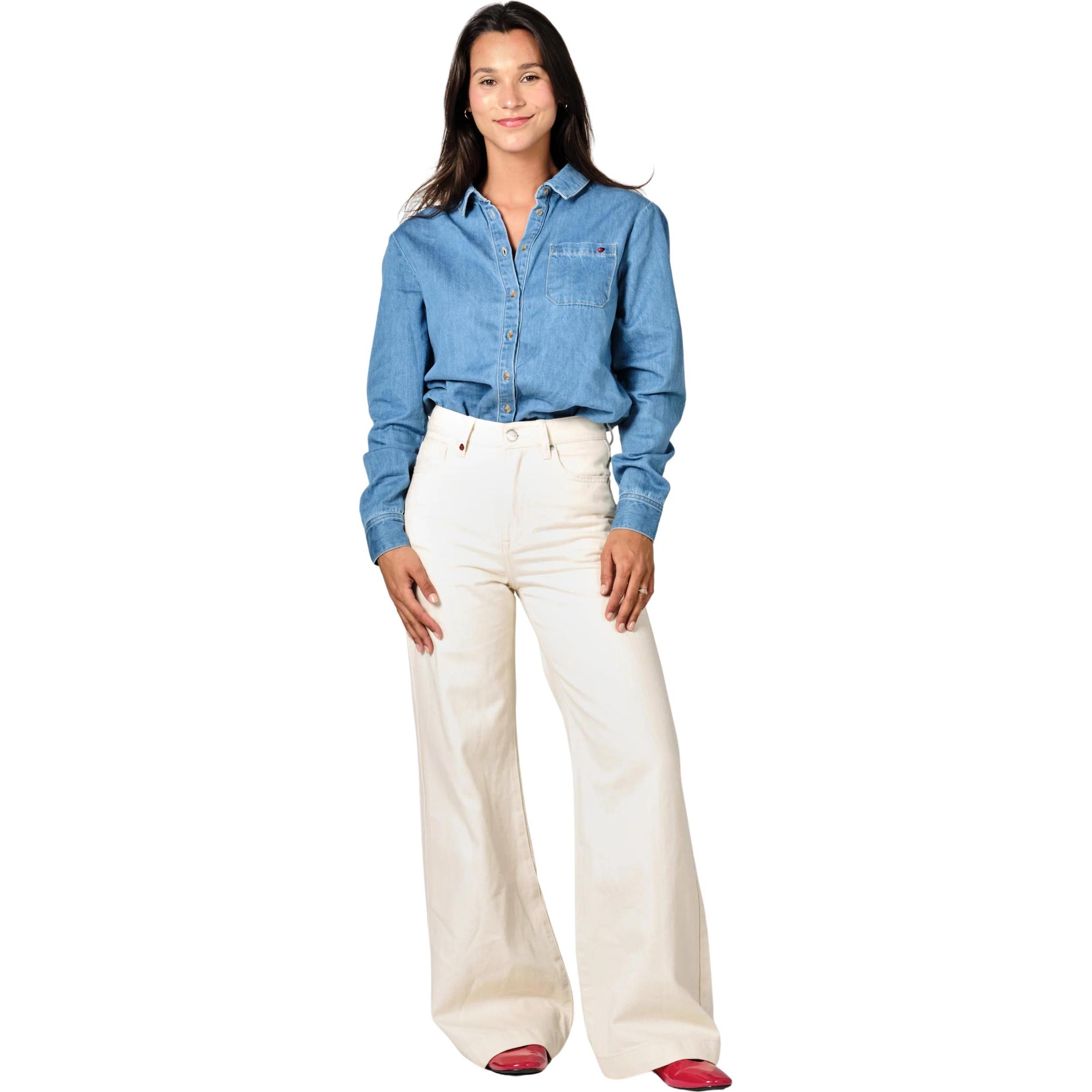 F.A.M. Paris, Damen, Jeans, Fleure, Grau, (XL)