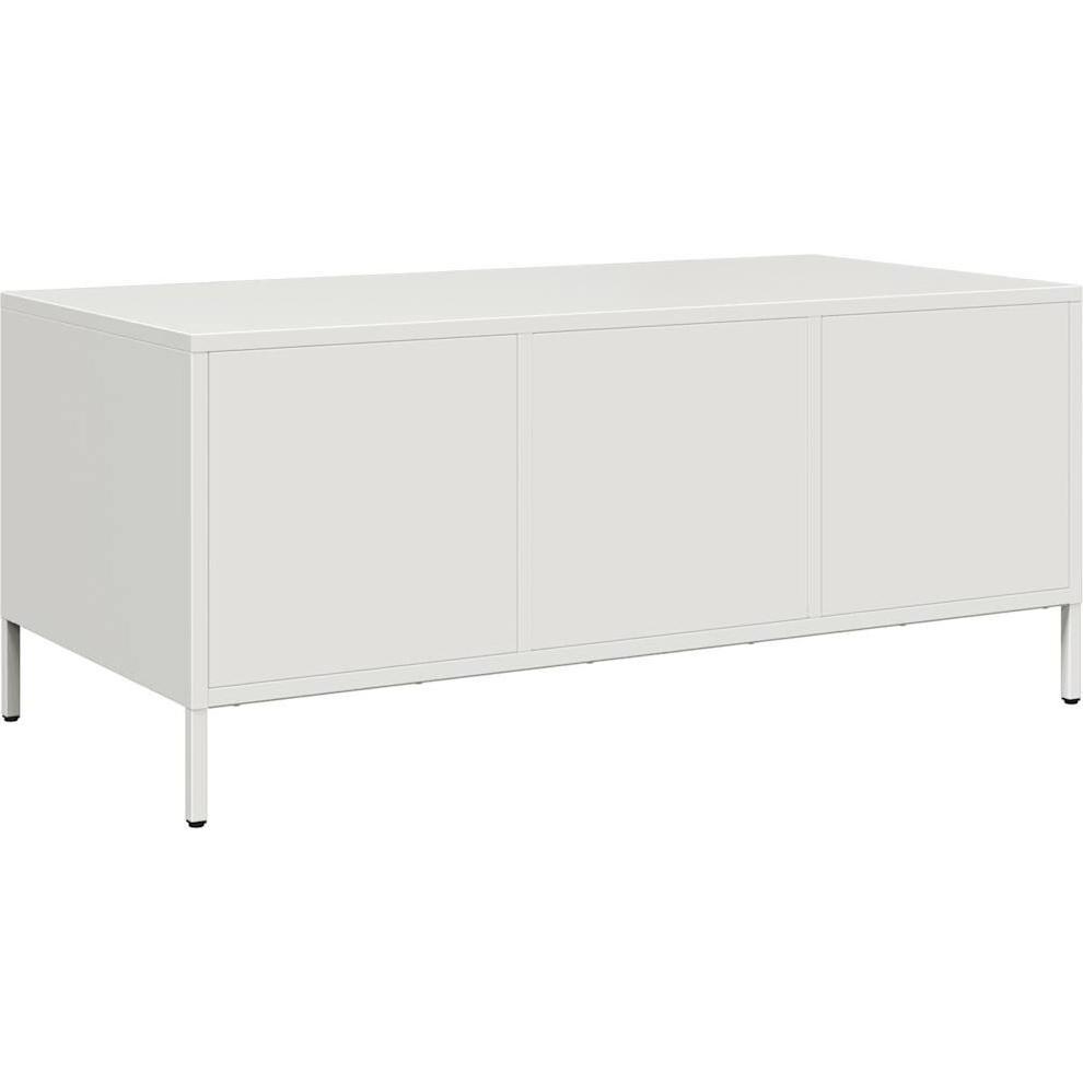 VidaXL, Couchtisch + Beistelltisch, Couchtisch Weiss 101,5x50x43,5 cm Kaltgewalzter Stahl