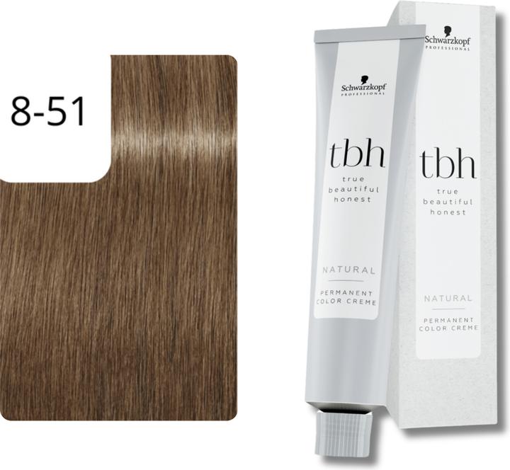 Produktbild Schwarzkopf Professional Schwarzkopf True Beautiful Honest - Tbh 8-51 C Hellblond Gold Cendré 60 ml (8-51 Hellblond Gold Cendré)