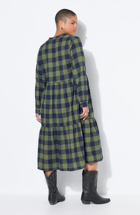 Actual product image Studio Untold Flannel Check Empire Long Sleeve Dress (50, 52)