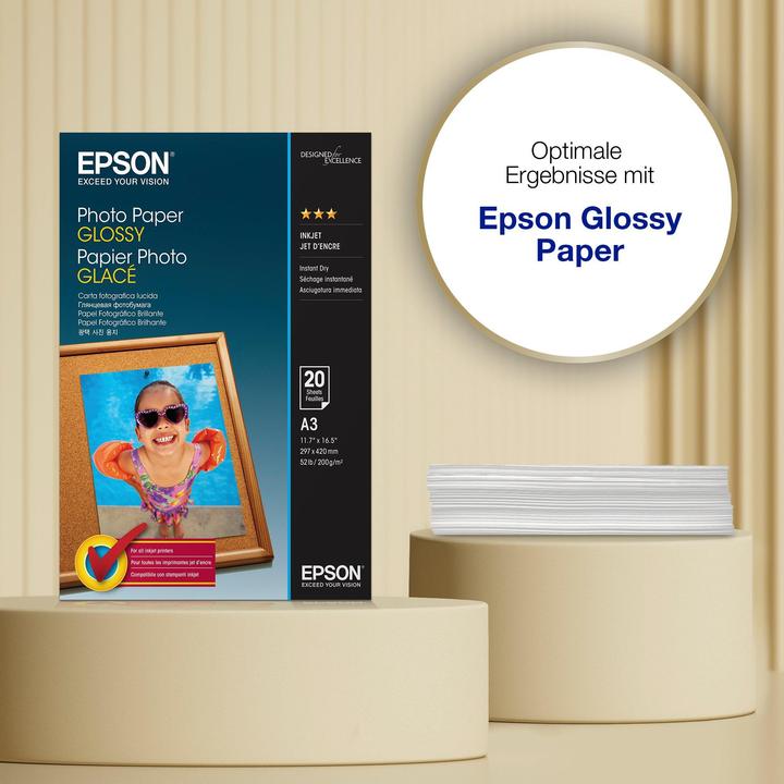 Actual product image Epson Glossy photo paper A3 (200 g/m², A3, 20 x)