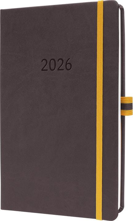 Produktbild Sigel Wochenkalender Linescape 2026, ca. A5, dunkelgrau/gelb (A5, 1 Woche / 2 Seiten)