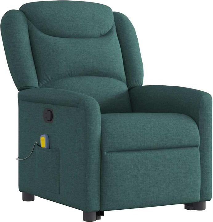 Immagine prodotto VidaXL Poltrona massaggiante con ausilio stand-up in tessuto verde scuro