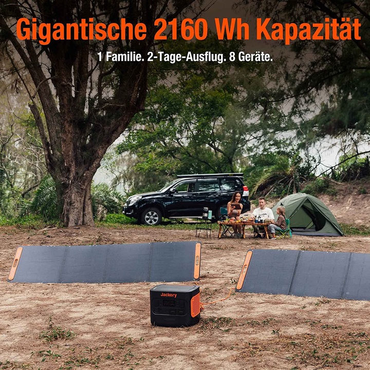 Actual product image Jackery Solar generator E2000 Pro and SP200*2 (2160 Wh, 19.50 kg)