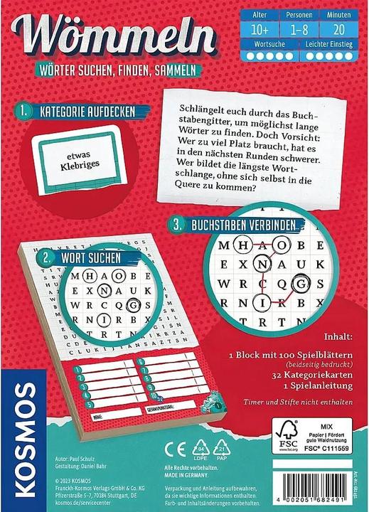 Produktbild Kosmos Wömmeln (Deutsch, 1 - 8 Spieler)