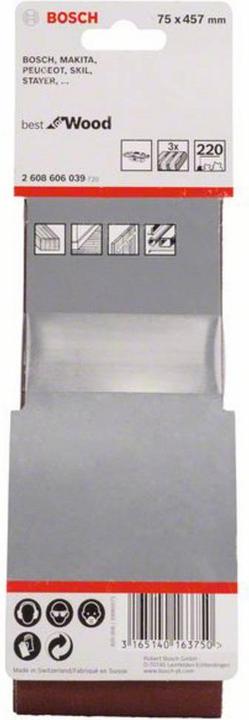 Image du produit Bosch Professional Zubehör PRO X440 bande abrasive, 75 x 457 mm, G220 (220)