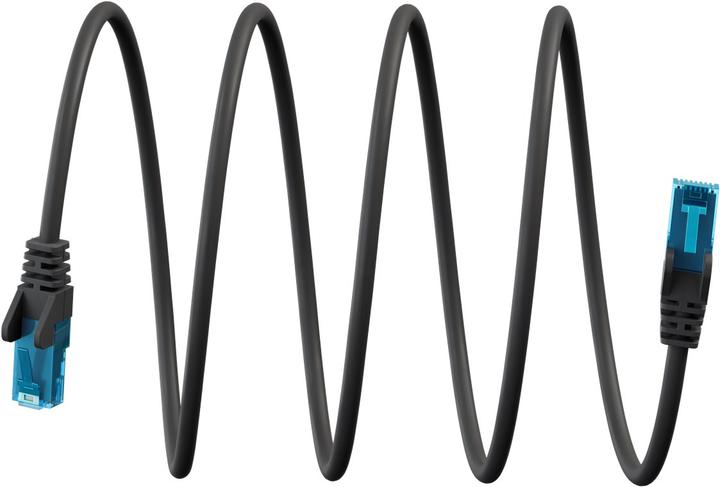 Goobay CAT 6A Patchkabel U/UTP, schwarz (U/UTP, CAT6a, 1 m)