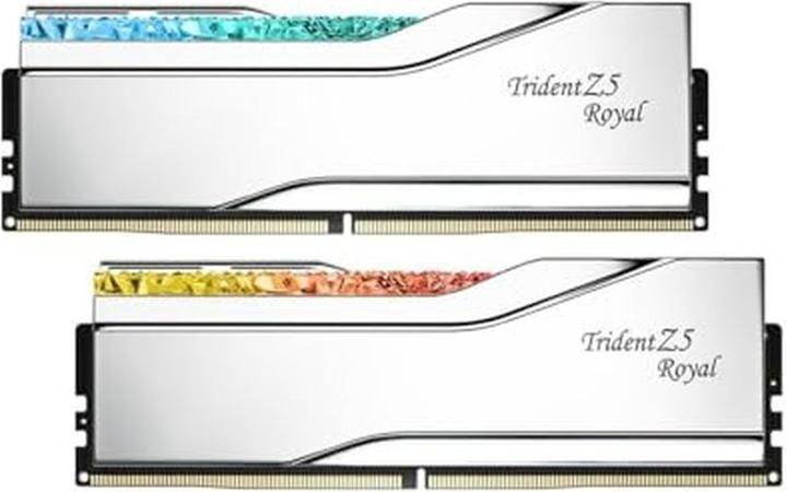 Productafbeelding G.Skill DIMM 32 GB DDR5-6400 (2x 16 GB) dual kit (zilver, F5-6400J3039G16GX2-TR5NS, Trident Z5 Royal Neo, A (2 x 16GB, 6400 MHz, DDR5 RAM, DIMM 288 pin)