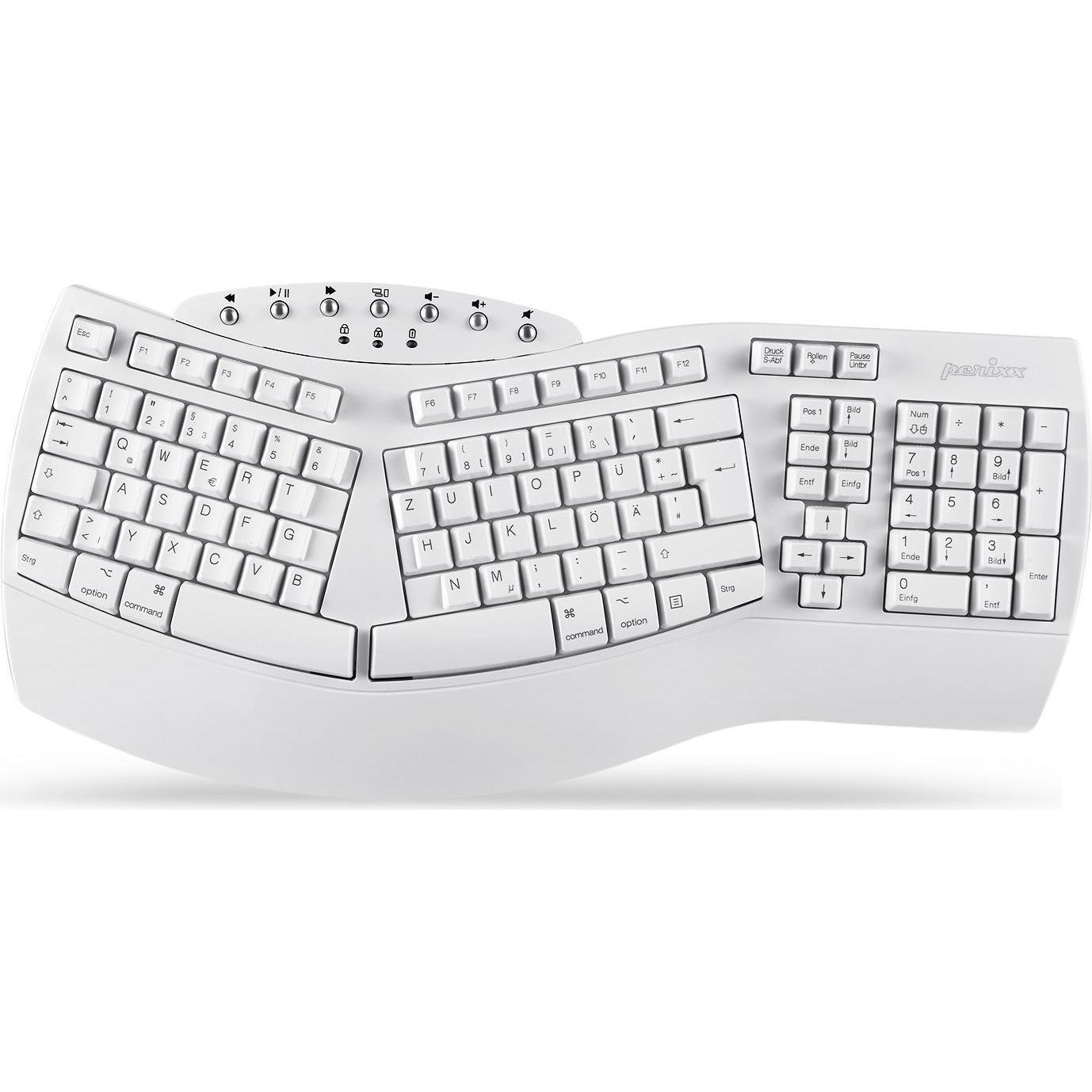 Perixx Periboard-612W (DE, Kabellos), Tastatur, Weiss