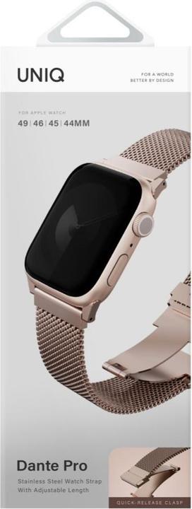 Actual product image Uniq Dante Pro Apple Watch Strap 44/45/46/49mm Stainless Steel - Pink (304 stainless steel, Stainless steel)