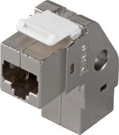 Actual product image EFB Elektronik Keystone flush mount adapter RJ45 STP, Cat.6A, 90° angled (Keystone module)