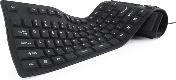 Produktbild Gembird FLEXIBLE USB ENG/Juodas KB-109F-B (DE, Kabelgebunden)
