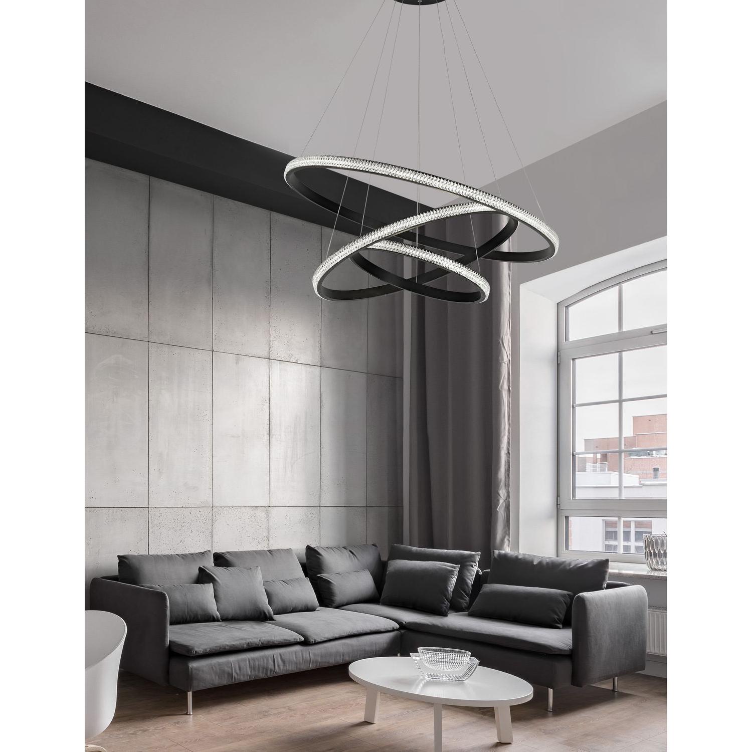 Thumbnail - Nova Luce, Pendelleuchte, NAGER LED Pendelleuchte Schwarz 62W Warmweiss 120x78cm dimmbar 9481093