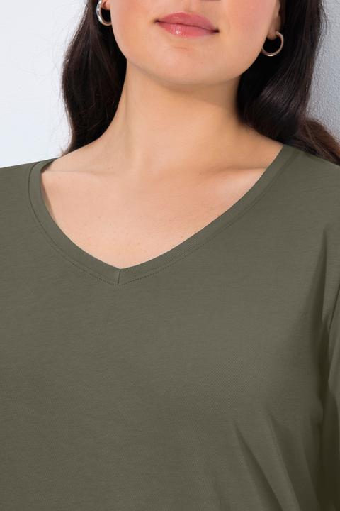 Produktbild Ulla Popken Shirt, Slim, V-Ausschnitt, Langarm (42, 44)