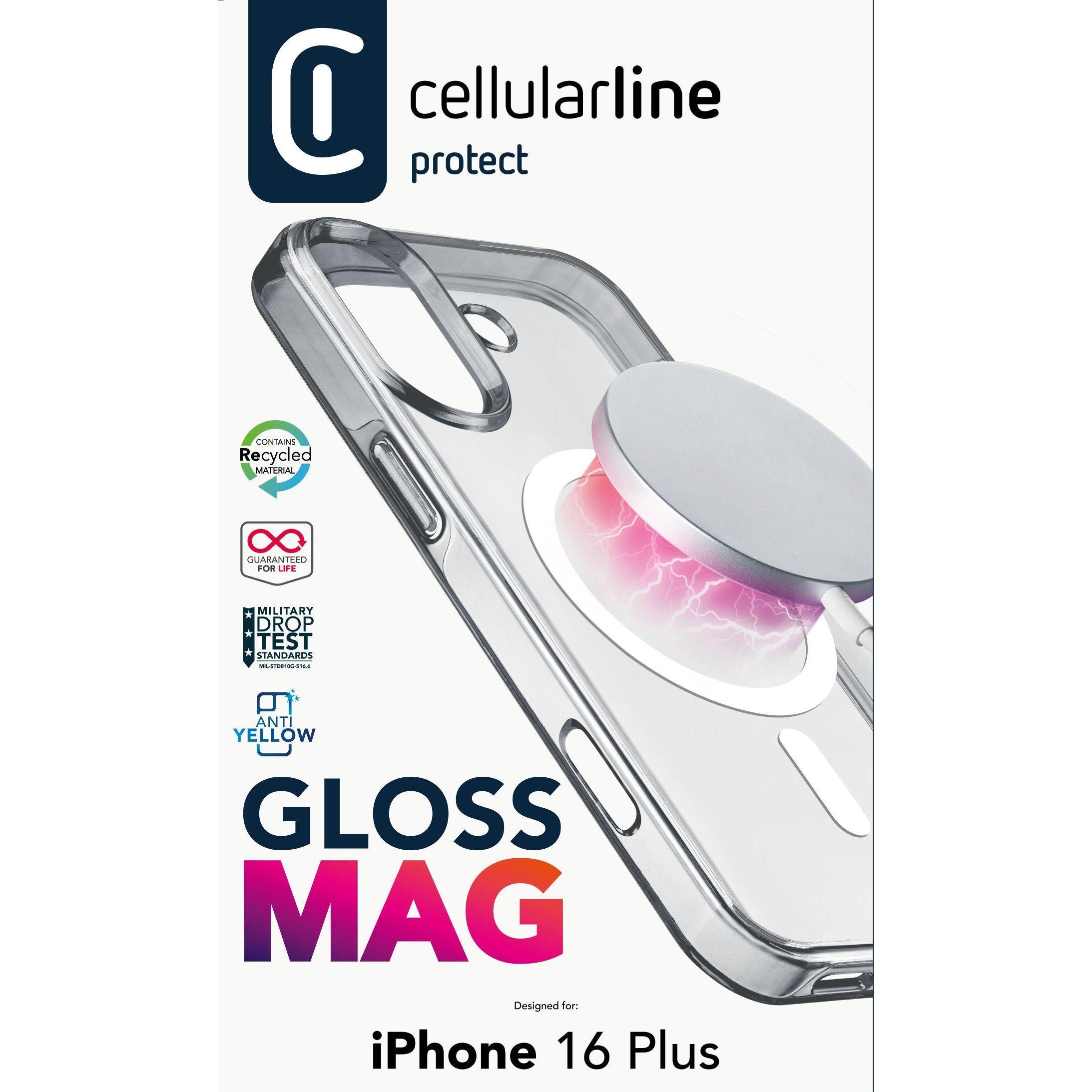 Thumbnail - Cellularline Gloss MagSafe Case MAG (Apple iPhone 16 Plus), Smartphone Hülle, Transparent
