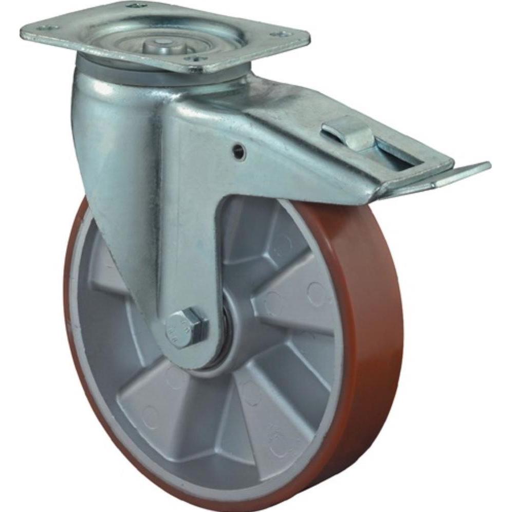 Thumbnail - BS Rollen, Möbelrollen, Schwerlastlenkrolle Rad-Ø 150 mm Tragfähigkeit 550 kg mit Feststeller Gusspolyurethan 135 mm 110...