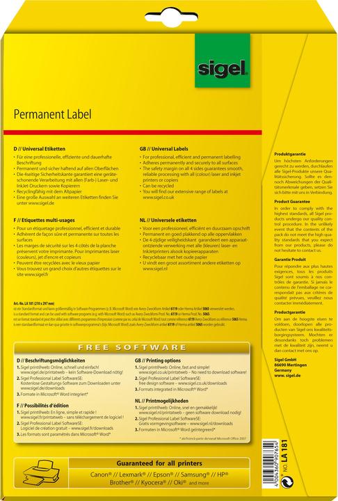 Image du produit Sigel Universel