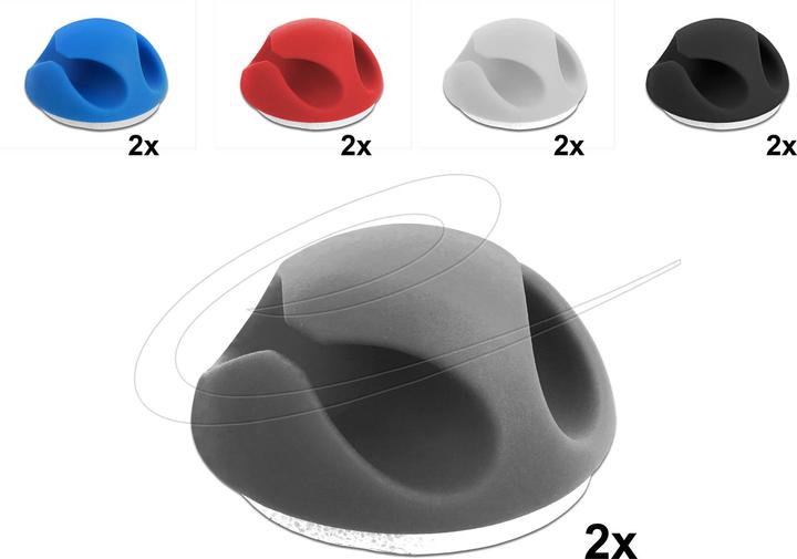 Actual product image Delock Cable holder Mini Set, TPR, self-contained